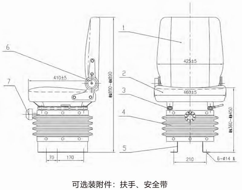 YZ4A型-机械增高座椅-2